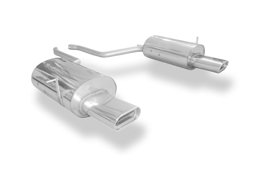 FOX Duplex-Sportauspuff – BMW E38 735i, 160 × 80 mm Typ 53, mit Ausschnitt