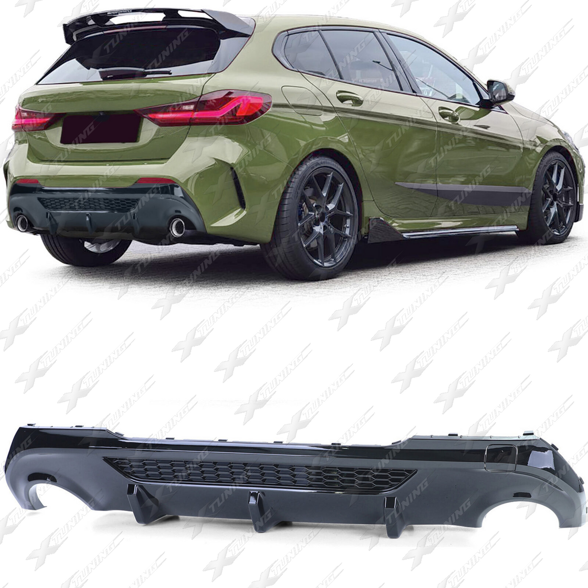BMW F40 Heckdiffusor P-Style – Schwarz Glanz – HDF4001