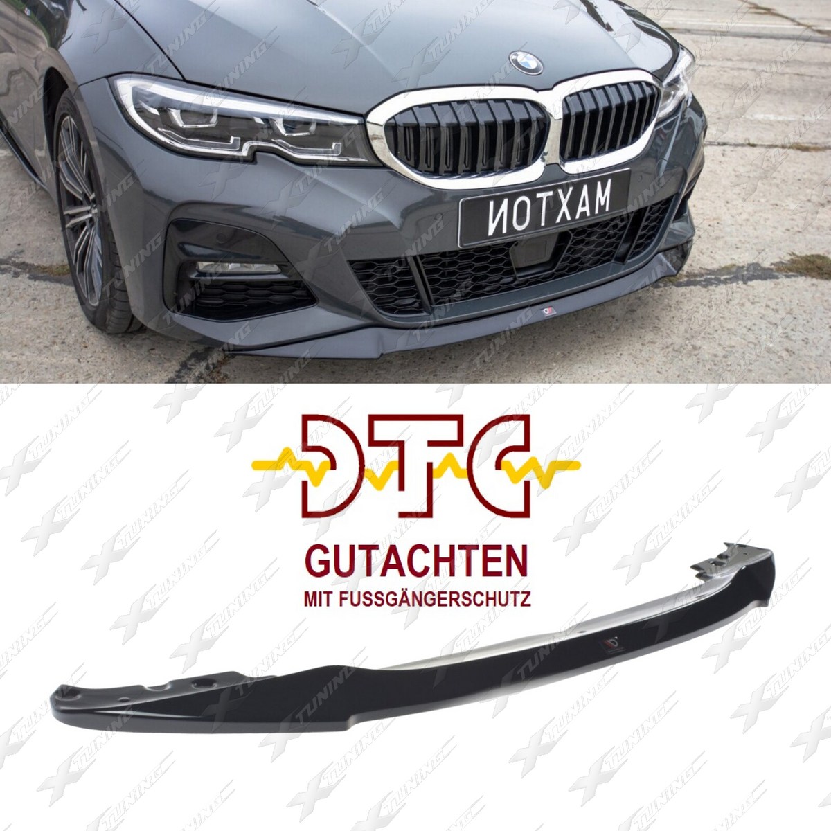 BMW G20/G21 Frontlippe V.1 – Schwarz Glanz – FSG20MXV1