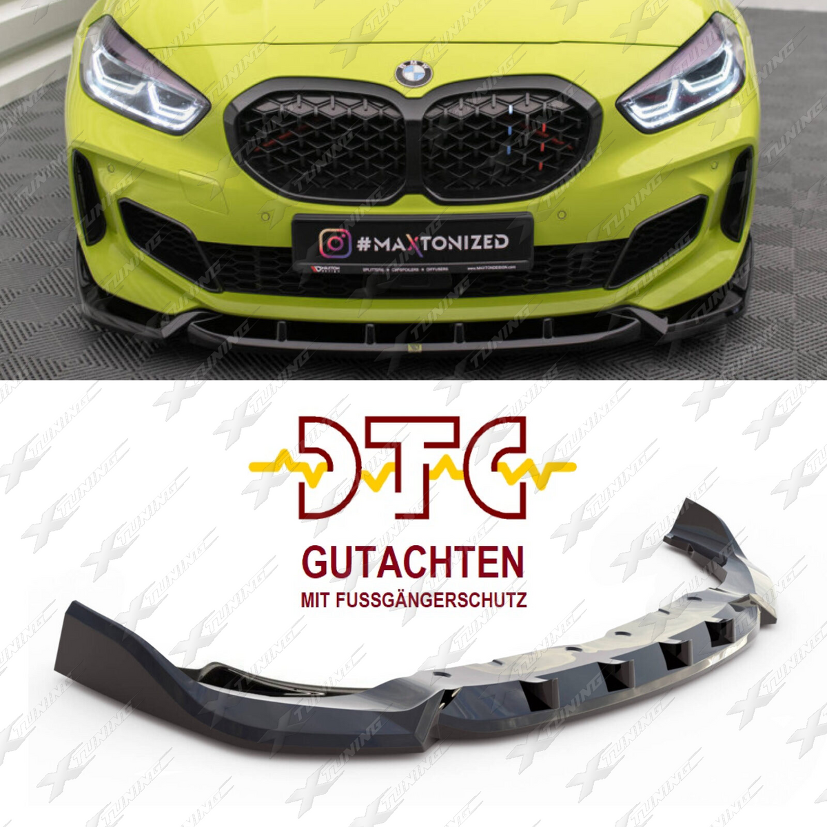 BMW F40 Frontlippe V.7 – Schwarz Glanz – FSF40MXV7