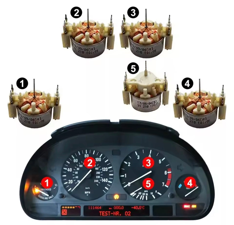 Schrittmotor Set für Tacho / Kombiinstrument – E38 E39 X5