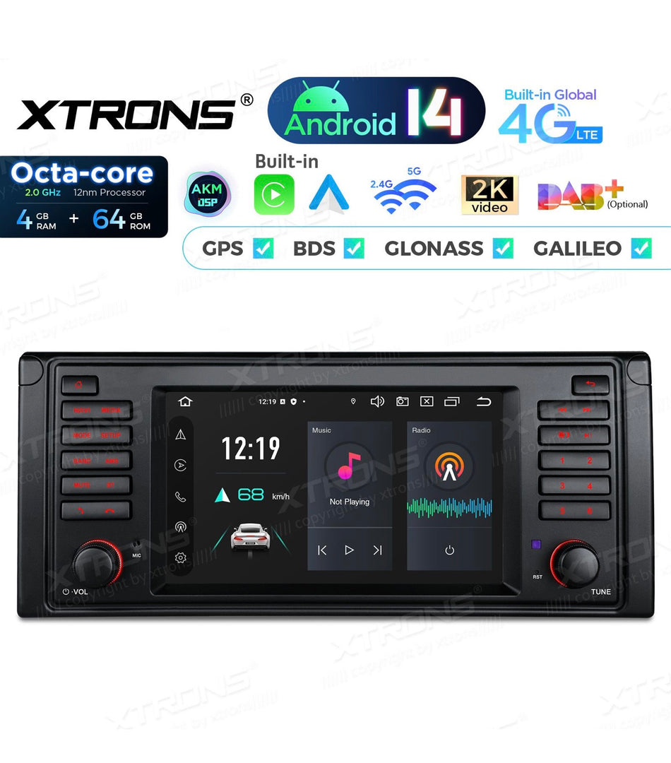 XTRONS PX7439BL – Android 14 Autoradio für BMW E39 / E38