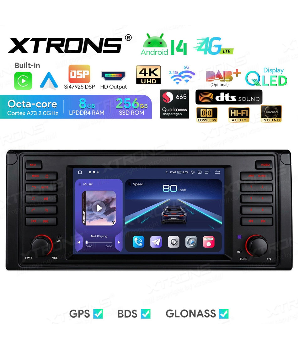 XTRONS IQ7439BL – Android 13 Autoradio für BMW E39 / E38