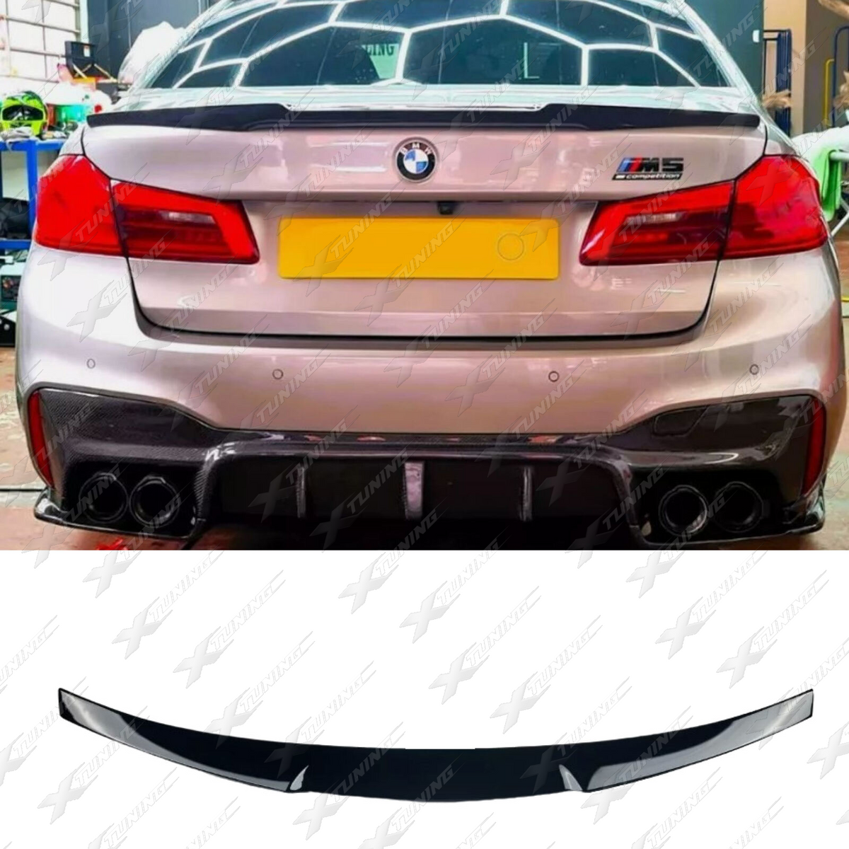 BMW F90/G30 Heckspoiler V-Style – Schwarz Glanz – HSG3026