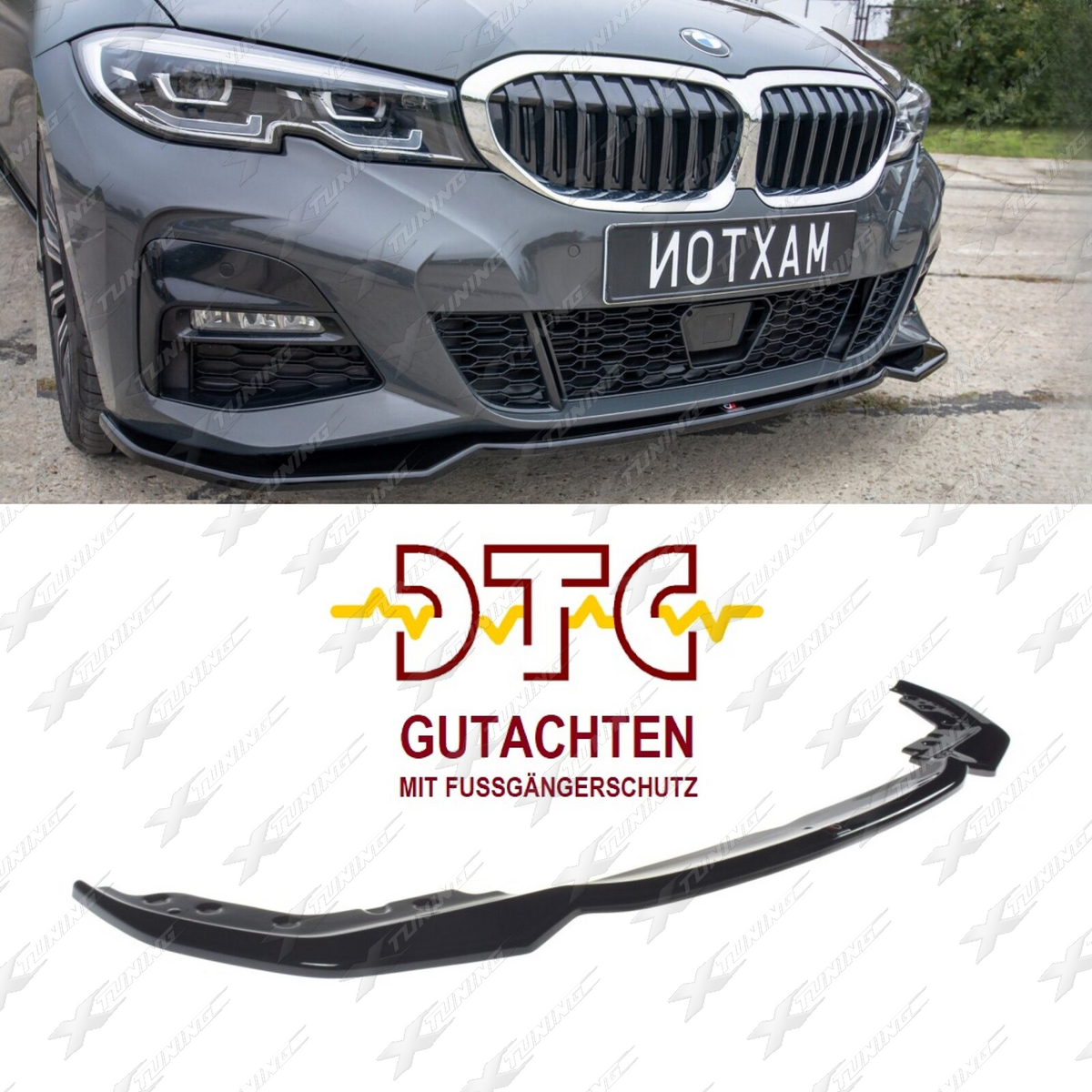 BMW G20/G21 Frontlippe V.2 – Schwarz Glanz – FSG20MXV2