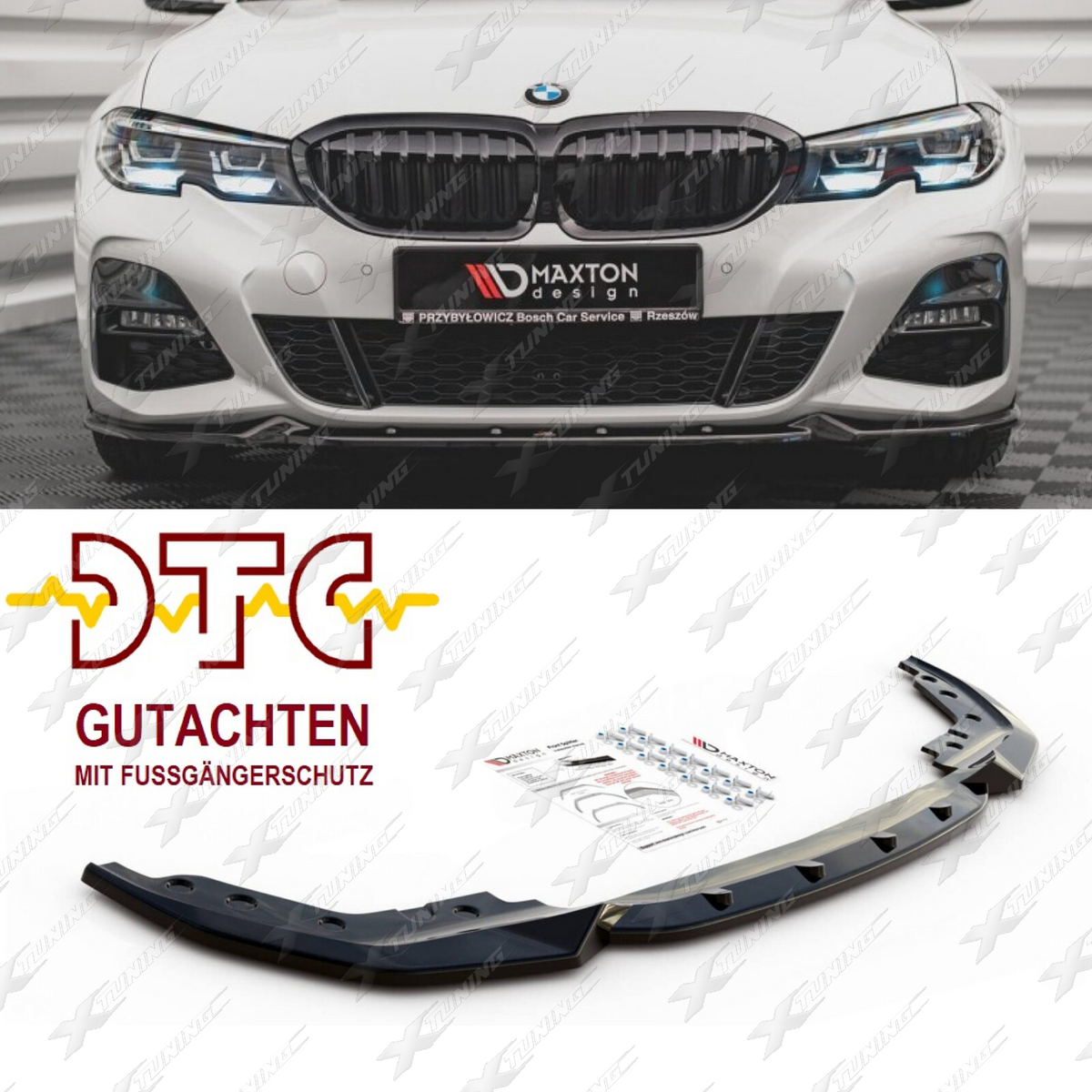 BMW G20/G21 Frontlippe V.4 – Schwarz Glanz – FSG20MXV4