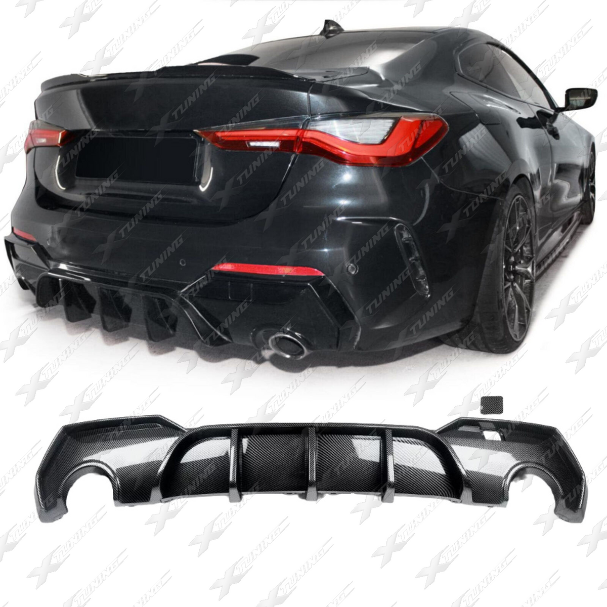 BMW G22/G23 Heckdiffusor P-Style – Carbon-Optik – HDG2204