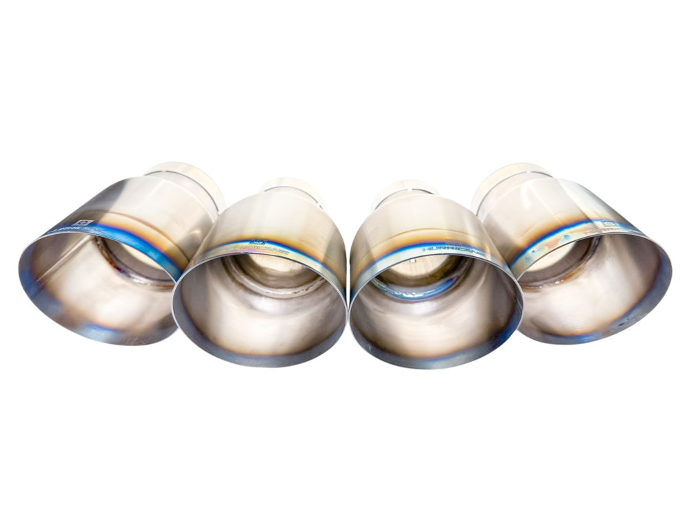 Hurricane 4er-Set Endrohre Ø 114 mm Titan – BMW M3 G80/G81 und M4 G82 | HE10549