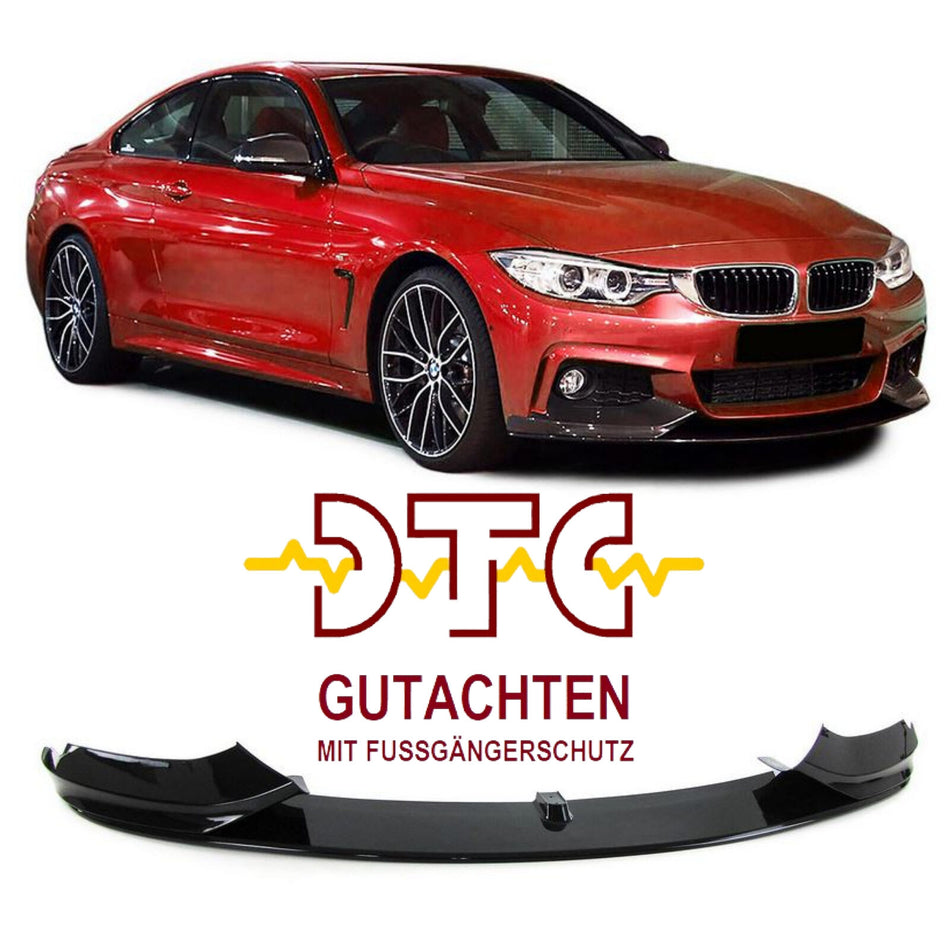 BMW F32 / F33 / F36 M-Paket Frontlippe P-Type – Schwarz Glanz | DTC