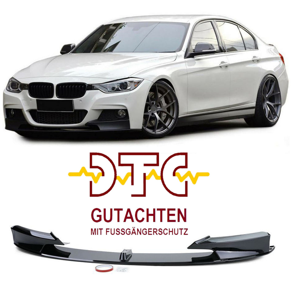 BMW F30 / F31 M-Paket Frontlippe P-Type – Schwarz Glanz | DTC Fussgängerschutz